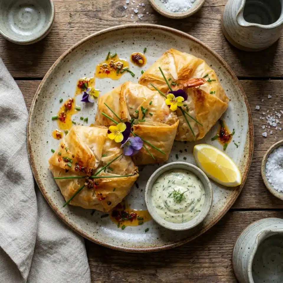 King Prawns in Filo Pastry supplied by Keenan Seafood