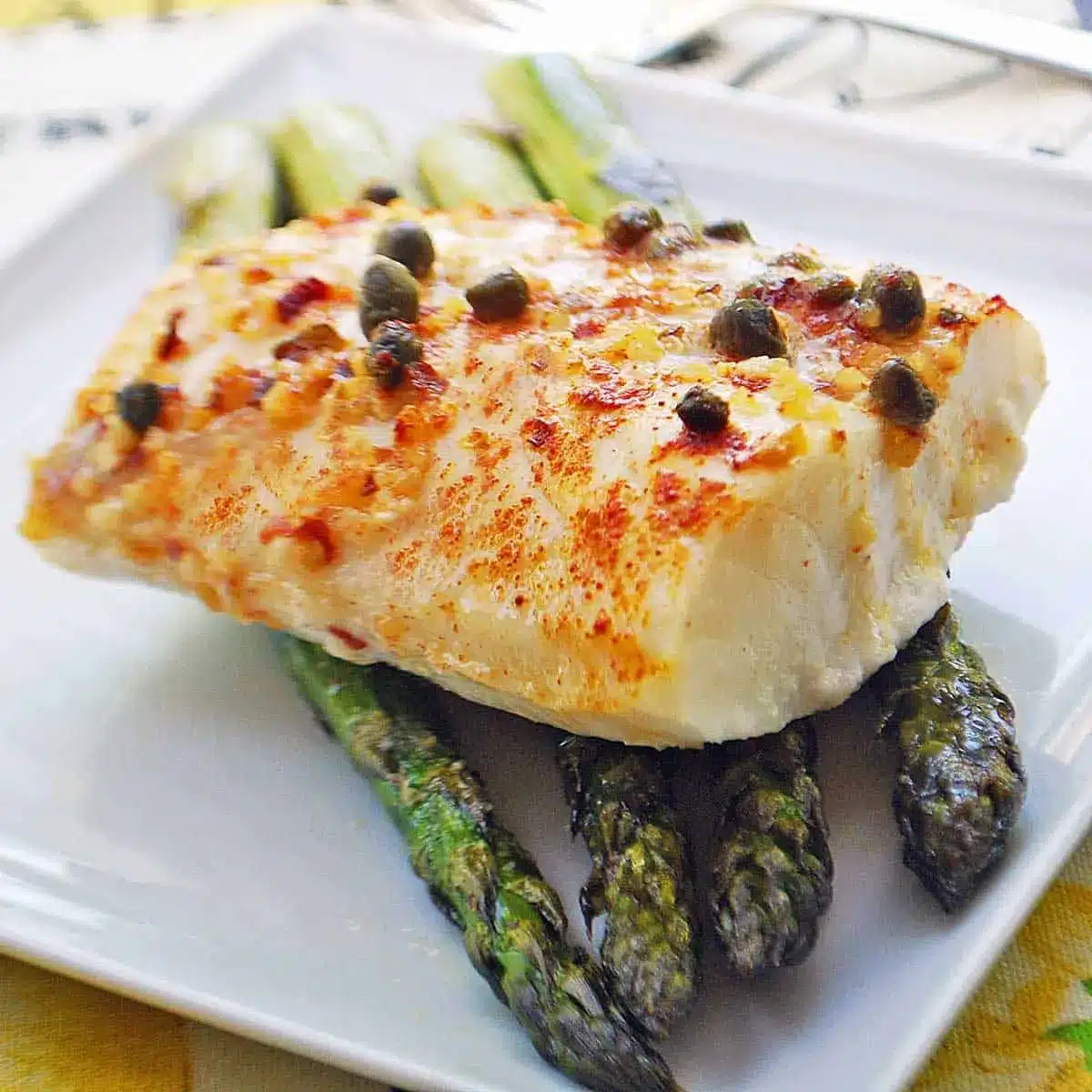 Baked cod dish