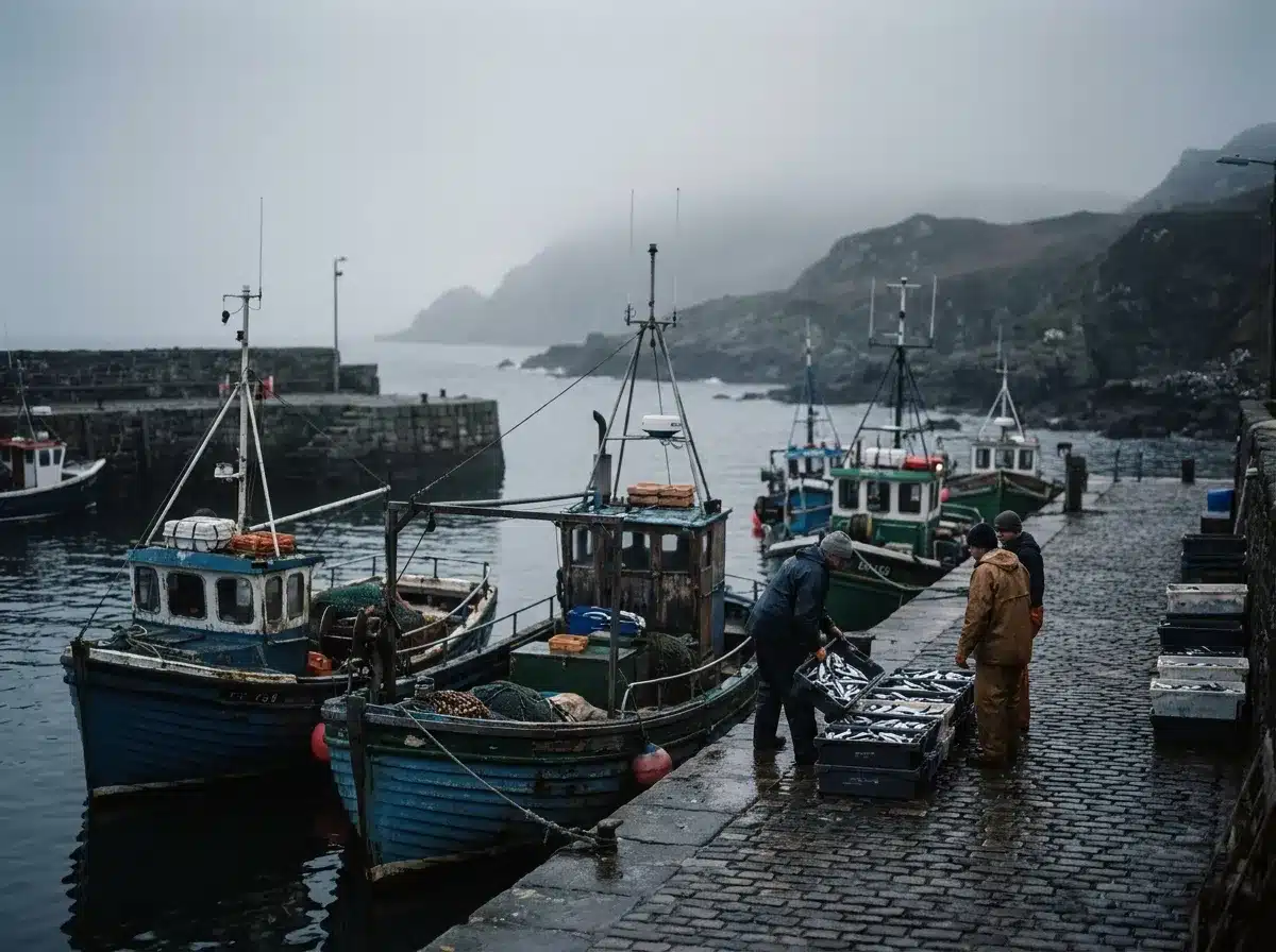 Fresh fish being landed at a County Down harbour for Keenan Seafood
